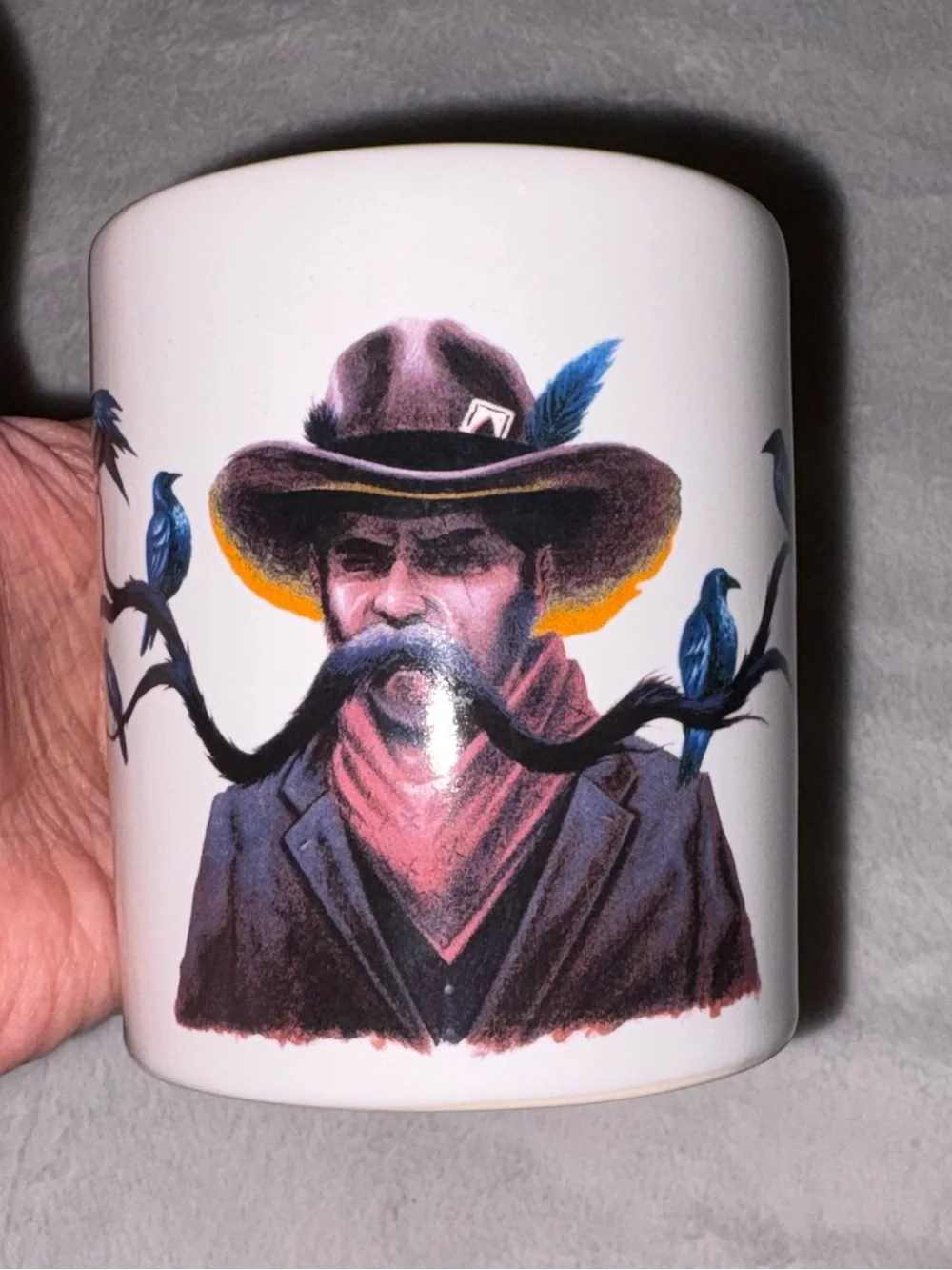 FUNNY Long mustache coffee cup! Keep your mustache out of the coffee NEW